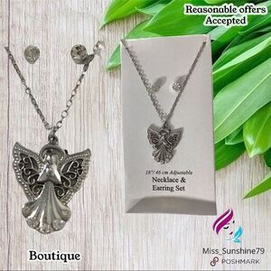 Fashion Jewelry NWOT - angel necklace earring set